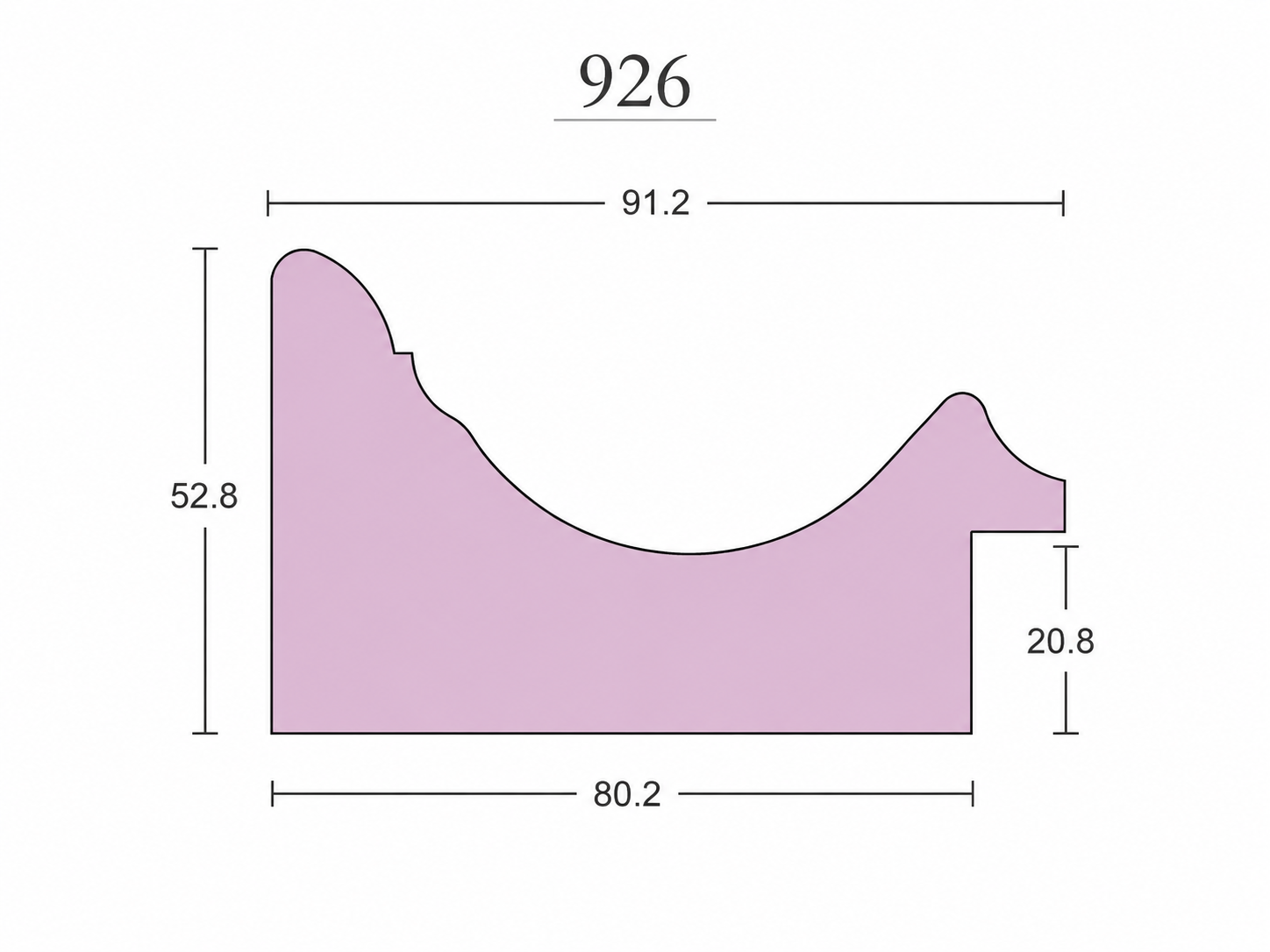 مدل 926 - ابعاد پروفیل